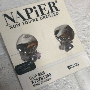 Napier Silver Clip On Earrings
